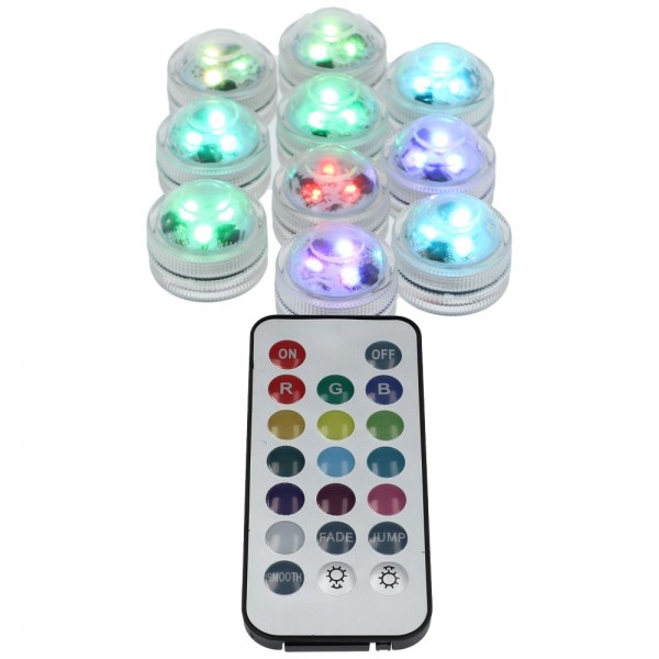 AO Hookah ECLIPSE LED-Mini Color 10er Pack mit Fernbedienung