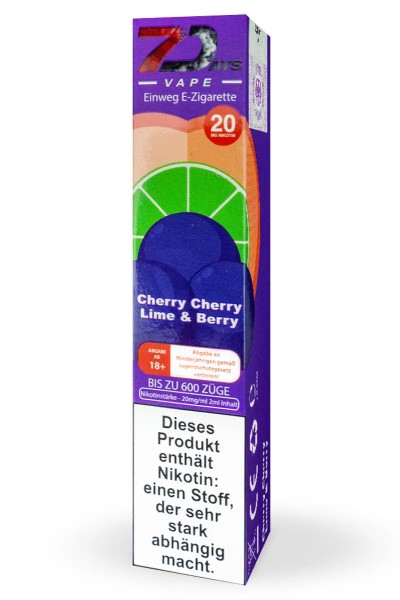 7Days Einweg E-Zigarette Cherry Cherry Lime & Berry 20mg/ml